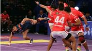 Jang Kun Lee performing his trademark, the Scorpion kick!